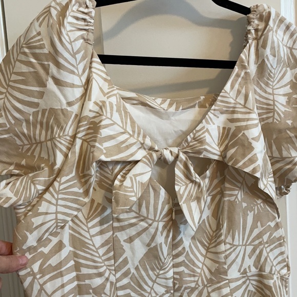 Loft nude tropical print floral linen dress - Picture 3 of 11